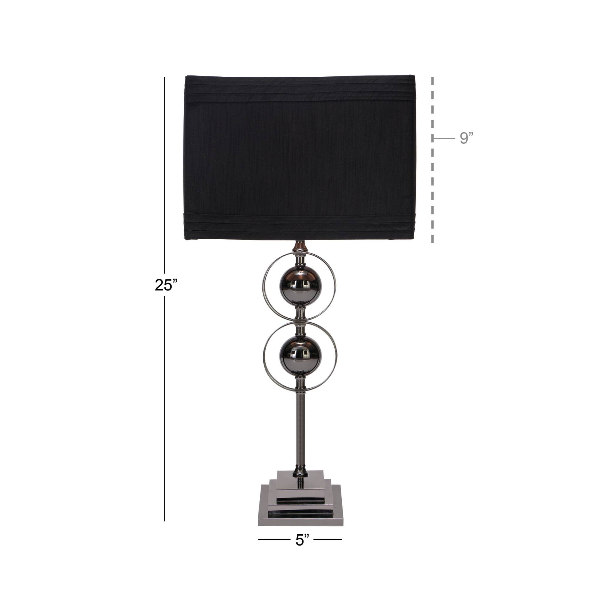 25" Black Metal Modern Table Lamp, 2ct.